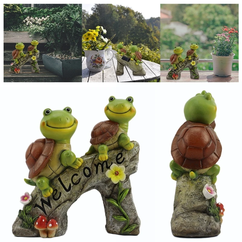 

Tree Climbing Little Turtle Statue Solar Powered Garden Ornament Lighting Decor E8BD