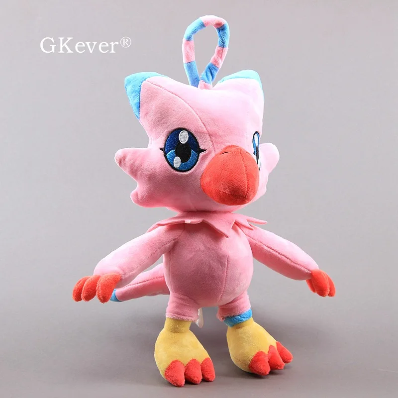 Mu&ntilde;eco de peluche de Anime de 32 cm para ni&ntilde;os, mu&ntilde;eco de peluche suave Kawaii de 13 ", de Color rosa, Digimon Piyomon-0