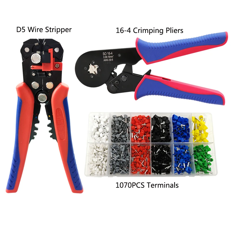 

Wire Stripper Cable Cutting Pliers Multifunctional Wire Stripping Termin Crimp Tool Set Tube Terminal Multitool Crimping pliers