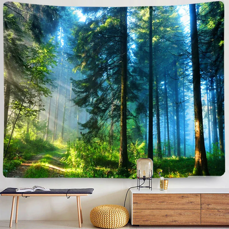 Настенный гобелен в стиле натурального леса настенное одеяло с принтом дешевое