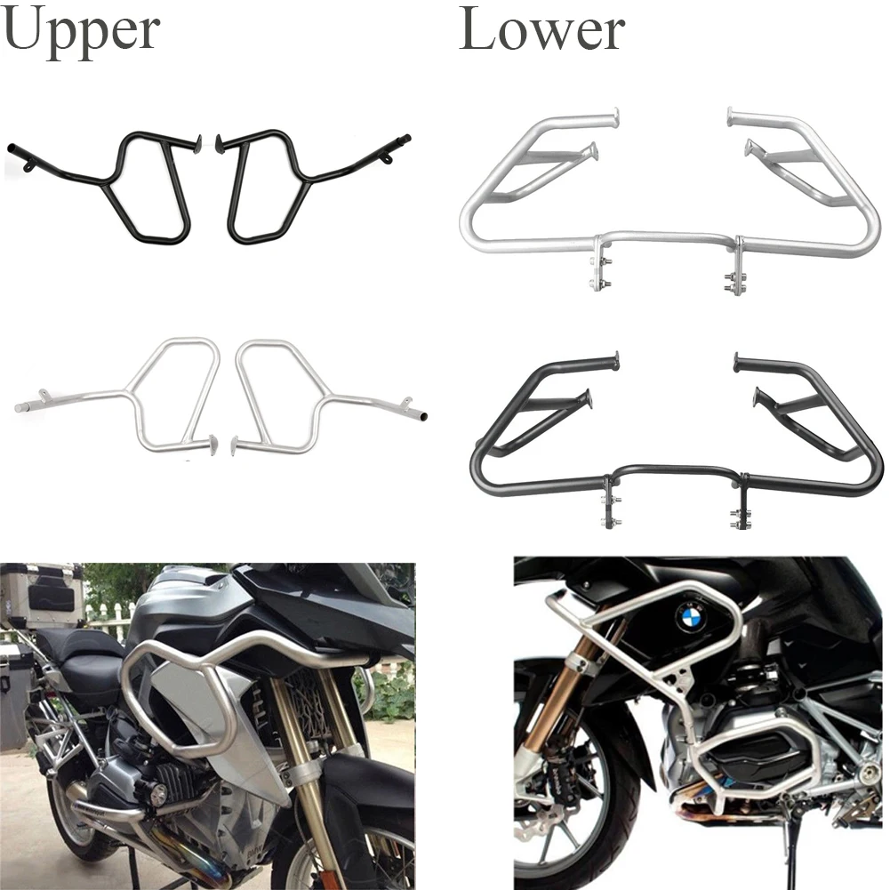 

New Motorcycle Upper Lower Engine Guard Crash Bar Protection For BMW R1200R BMW R1200GS 2013-2016
