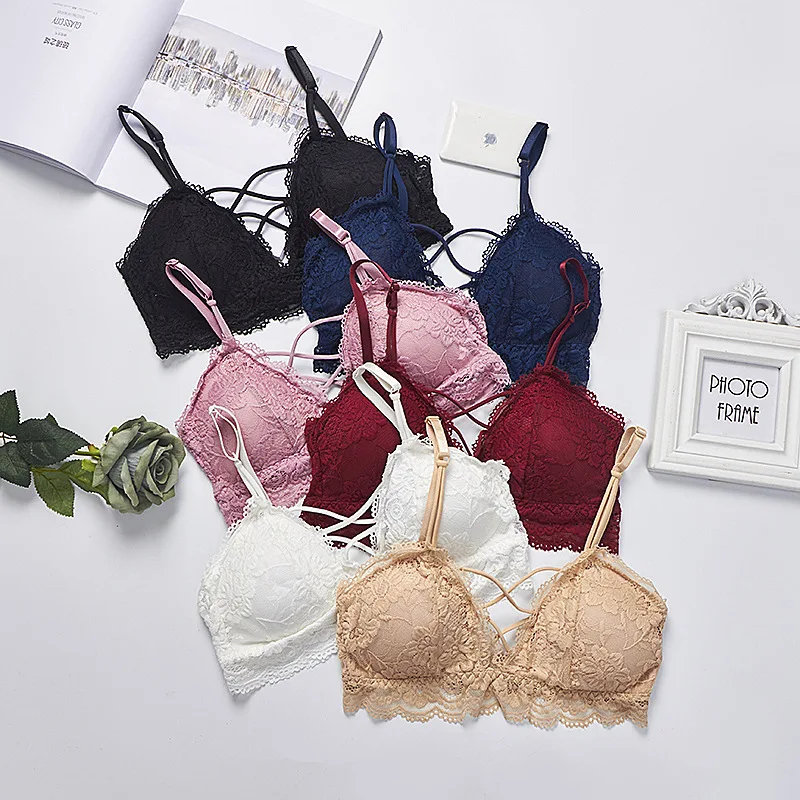 Кружевные цветочные Бюстгальтеры для женщин пуш-ап Bralette сексуальное нижнее