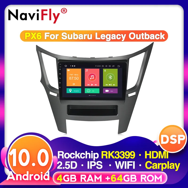 Автомагнитола 2 din 4G WIFI IPS DSP Android 10 для Subaru Outback 2010-2016 мультимедийный видеоплеер