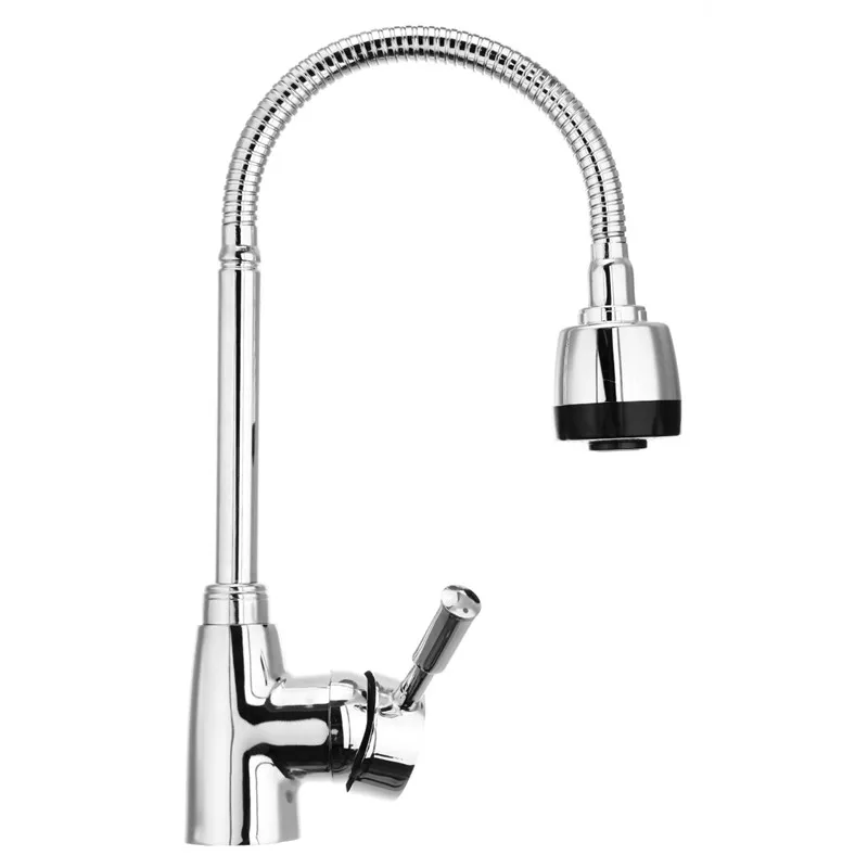 

Kitchen 360Degree Rotatable Spout Single Handle Sink Basin Faucet Adjustable Solid Brass Pull Down Spray Mixer Tap Deck Mounted