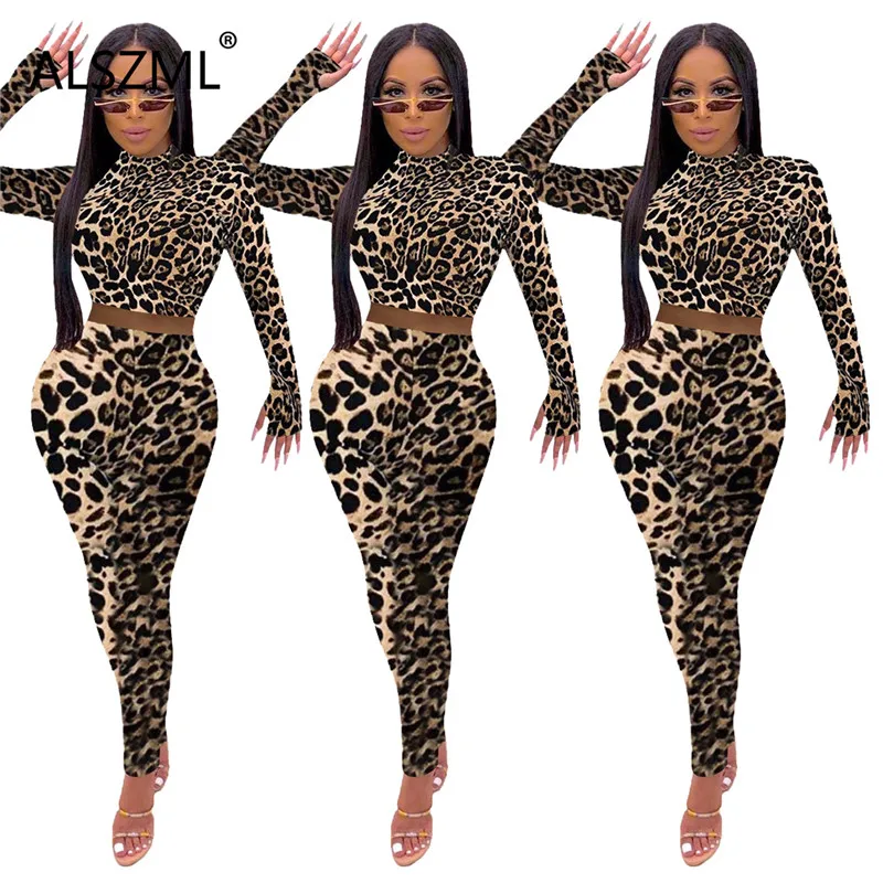 Комплект из двух предметов женский с леопардовым принтом пикантный укороченный