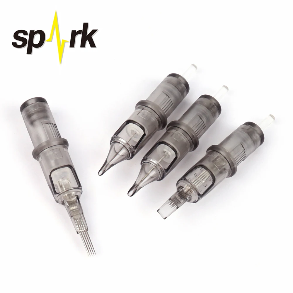 

10 pcs/lot SPARK Smoke gray Tattoo Cartridge Needles Round Liner #10 0.30mm agujas tattoo Needles for Cartridge Machine Grip