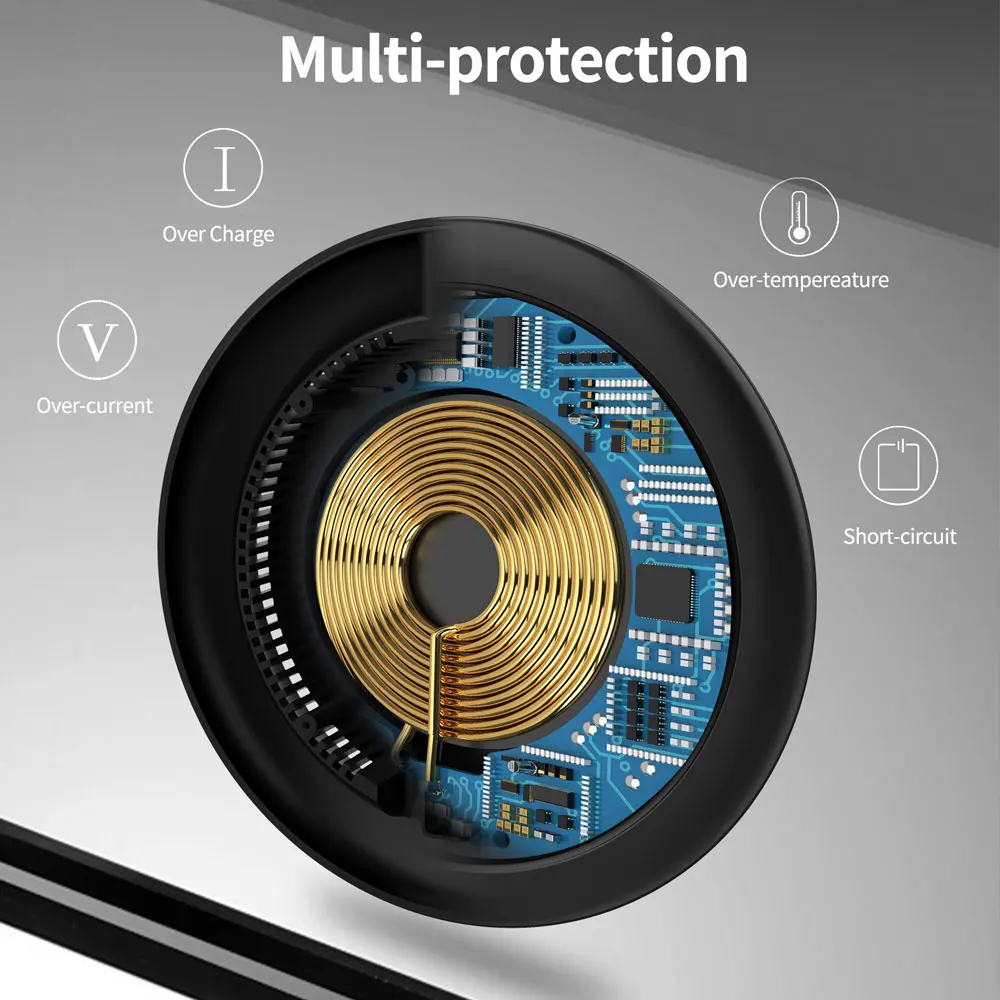 Фото Беспроводное быстрое зарядное устройство QI 15 Вт USB-C QC 3 0 Мобильный телефон для iphone Беспроводное быстрое зарядное устройство QI 15 Вт USB-C QC 3 0 Мобильный телефон для iphone