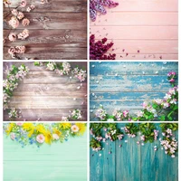 spring flowers petal wood plank photography backdrops wooden board baby pet photo background studio props decor 210318mhz 02