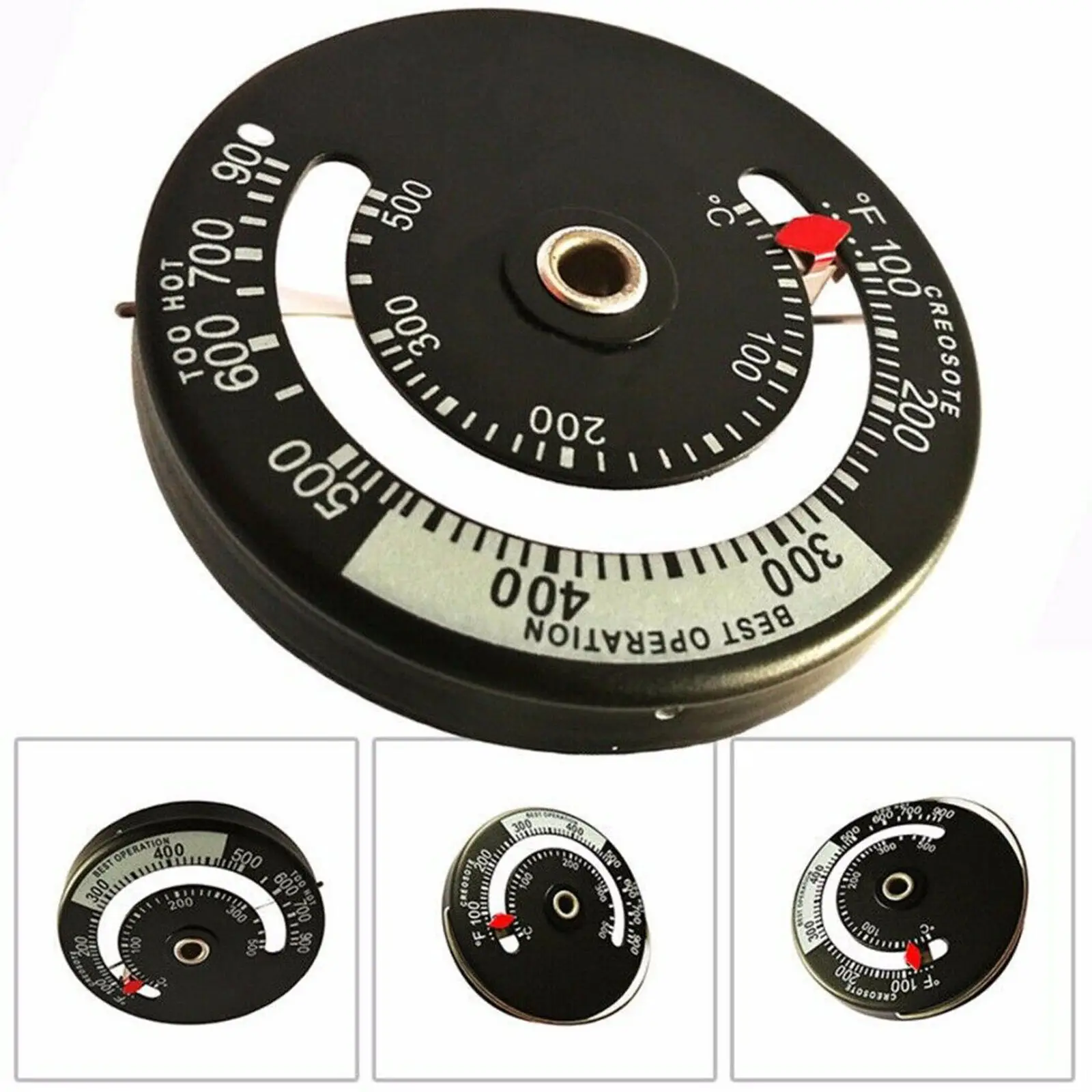 

1pc Magnetic Wood Stove Pipe Fireplace Heat Temperature Gauge Thermometer