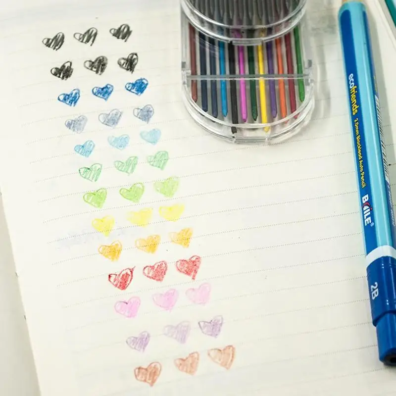 1 коробка цветной карандаш свинцовый 2 0 мм автоматическая канцелярская смазка