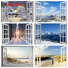 Алмазная вышивка 5d Huacan, вышивка крестиком, зимняя алмазная живопись на окно, снежный медведь, пейзаж, Настенный декор