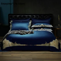 simple and fashionable new egyptian royal luxury bedding cover king size embroidery bed cover quilt cover bed sheet cover bed