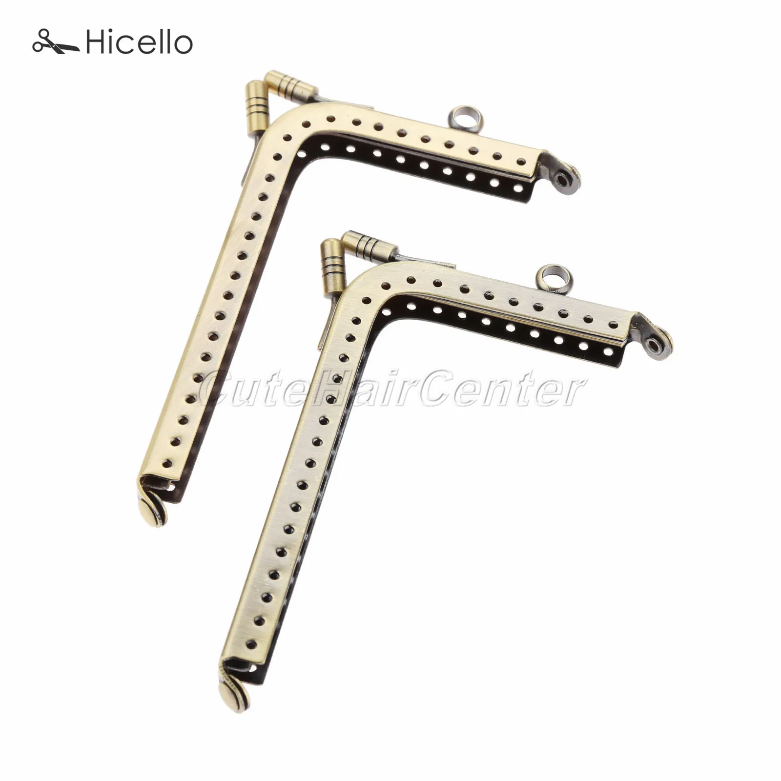 2pcs L shape Purse Frames 4 size Bronze Alloy Right Metal Handle Kiss Clasp for Bag Handbag Sewing Accessory Hicello | Дом и сад