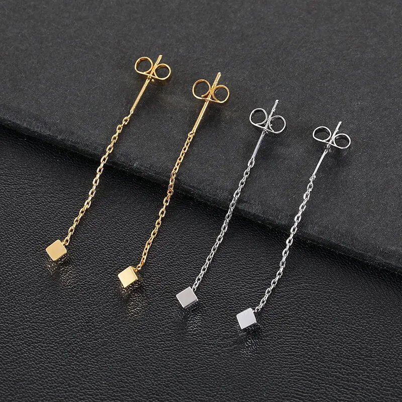 

Оптовая продажа, 10 шт., медные геометрические серьги-капли, изысканная подвеска на цепочке, серьги-капельки для женщин, серьги вечерние, многоразовые