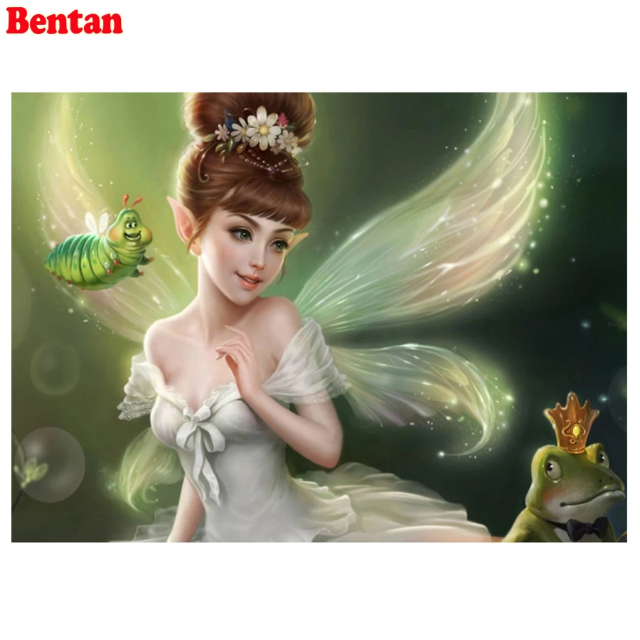5D полная квадратная круглая Алмазная картина Феи бабочка эльф вышивка крестиком