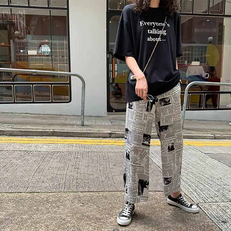 

Women's wide leg pants with high waist and sagging feeling