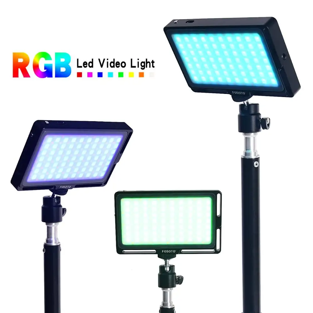 FOSOTO FT 08 RGB LED видео мини фотография свет 2500K 8500K диммируемая полноцветная студия Vlog