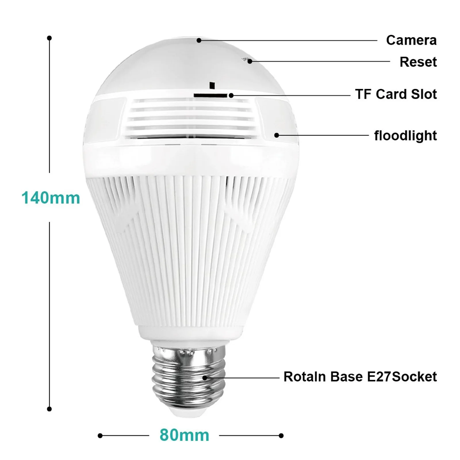Беспроводная панорамная мини-камера ночного видения с углом обзора 360 градусов и