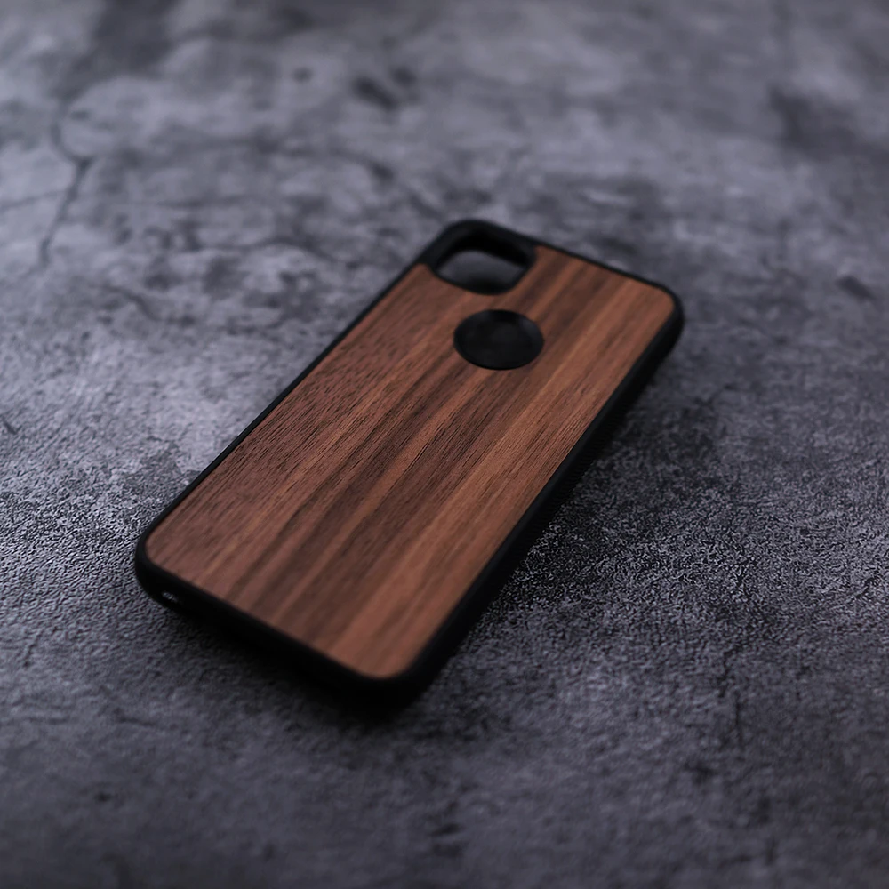Чехол из натуральной древесины для Google Pixel 4 4a XL Тонкий ретро чехол ТПУ с защитой