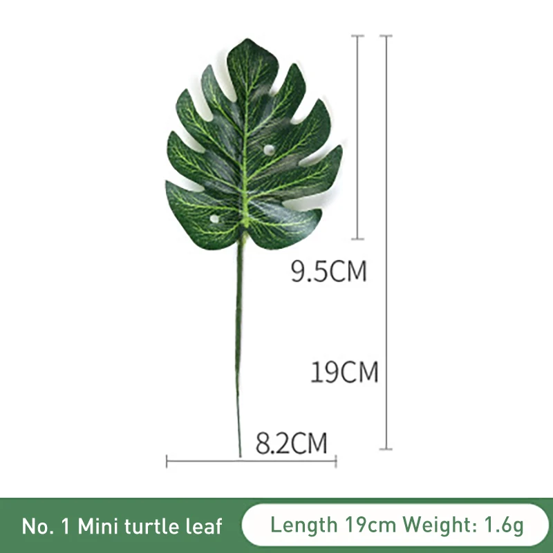 green Leaf 9.5cm Пластиковые искусственные листья GreenTropical Пальмовые Листья моделирование лист для вечерние для дома садовые украшения DIY - Цвет: green Leaf 9.5cm