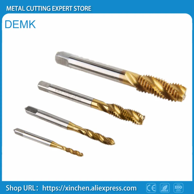 Метчики с титановым покрытием и спиралью высокопроизводительные метчики из