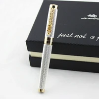1pclot jinhao roller ball pen 1200 canetas silver pens gold clip business executive fast writing pen luxury pen 141 4cm