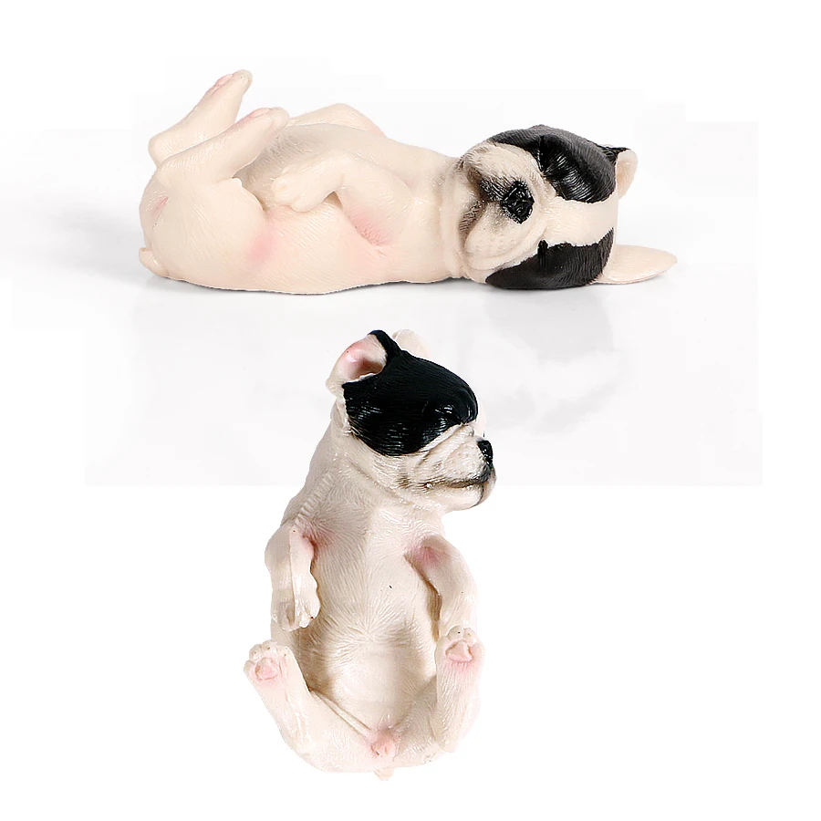 Реалистичные фигурки французского бульдога со спящей осанкой фигурка милой