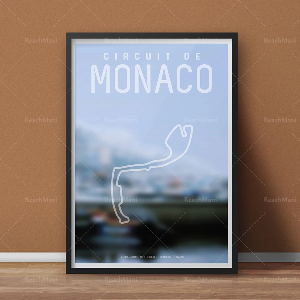 

Circuit de Monaco Formula 1 Gift, Formula 1 Art, Print, F1 Race Track Circuit Map Monte Carlo Poster, Wall Hanging