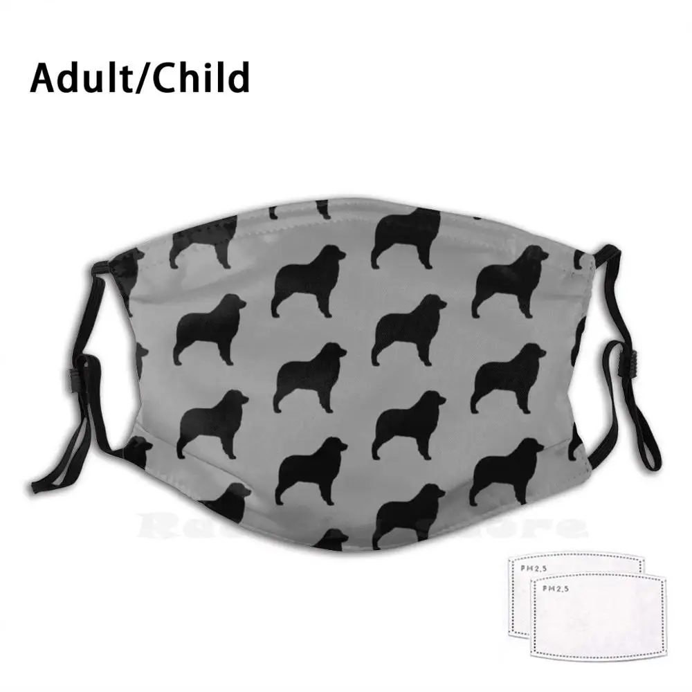 

Australian Shepherd Silhouette(S) Funny Print Reusable Pm2.2953 Filter Face Mask Australian Shepherd Dog Aussie Aussie Dog