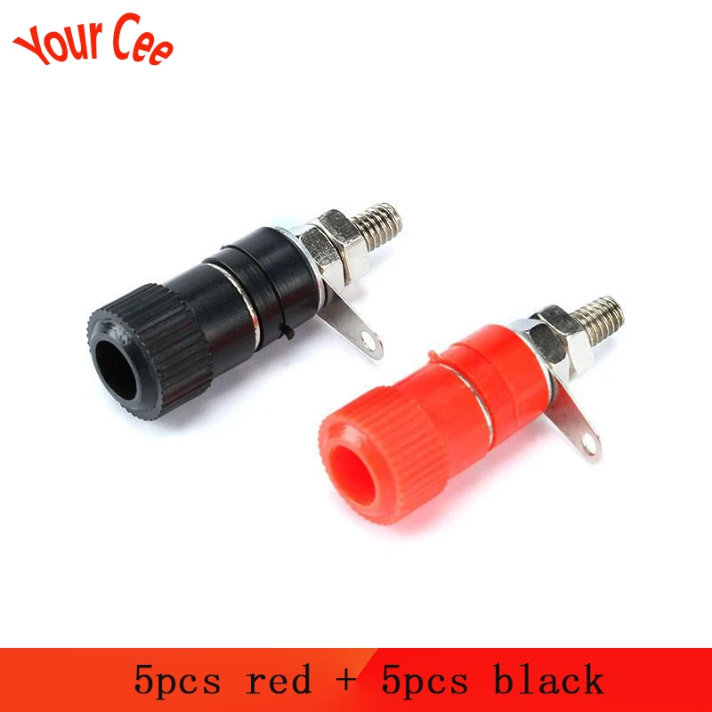 10 шт. 4 мм разъем типа банан красная и черная профессиональная винтовая гайка