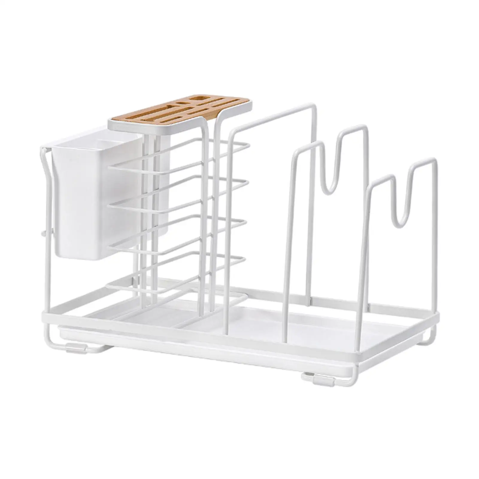 

Multi-Functional Dish Drying Rack with Removable Utensil Holder Large Capacity Drying Plate Shelf Space Saving Easy to Clean