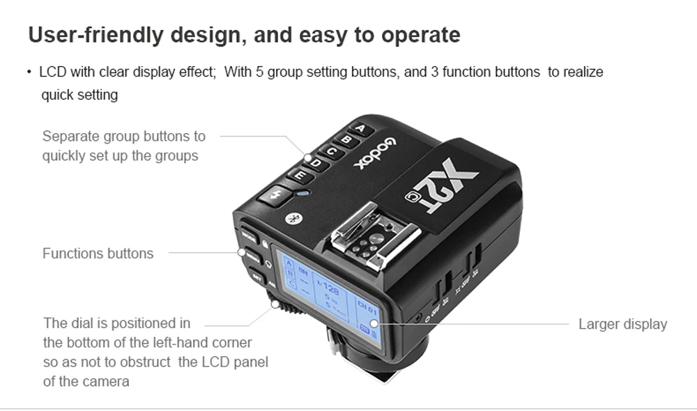 Godox X2T 2,4G ttl Беспроводной триггер для вспышки HSS 1/8000 передатчик X2T-C X2T-N X2T-S X2T-F X2T-O для цифровой зеркальной камеры Canon Nikon sony фужи Олимпус