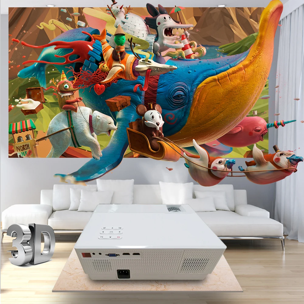 CRENOVA 6800 люмен Полное HD 1080p Физическое разрешение Android 8.0 ОС Новейший видео LED проектор с домашним кинотеатром.