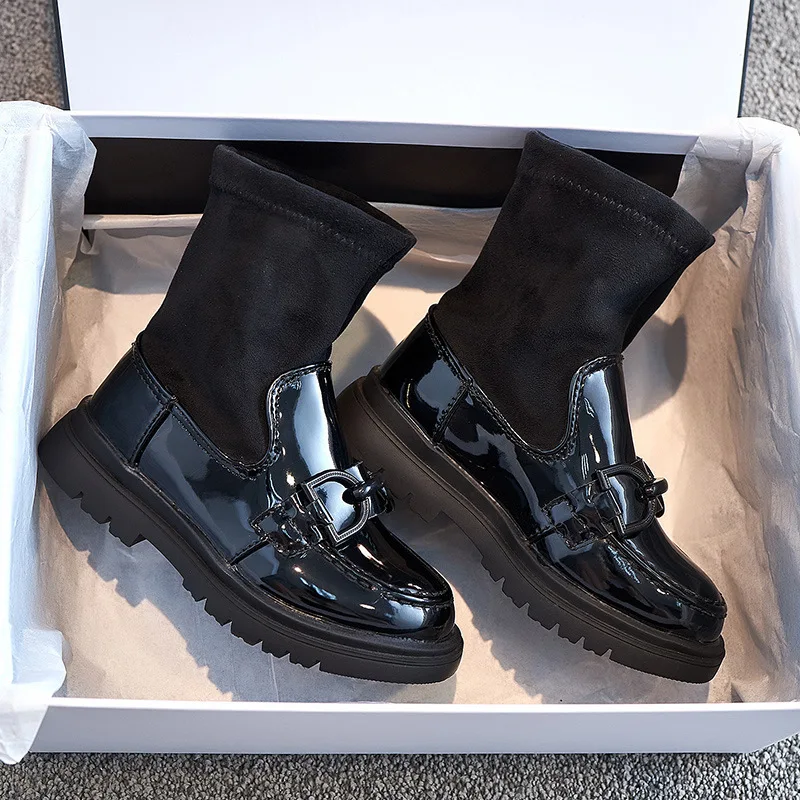 Новинка Зима 2020 Ботинки Martin в британском стиле с бархатной подкладкой кожаная