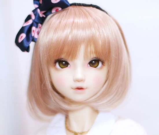 

BJD Doll Wig suitable for 1-3 1-4 size palm powder pear flower shoulder-length short hair doll accessories