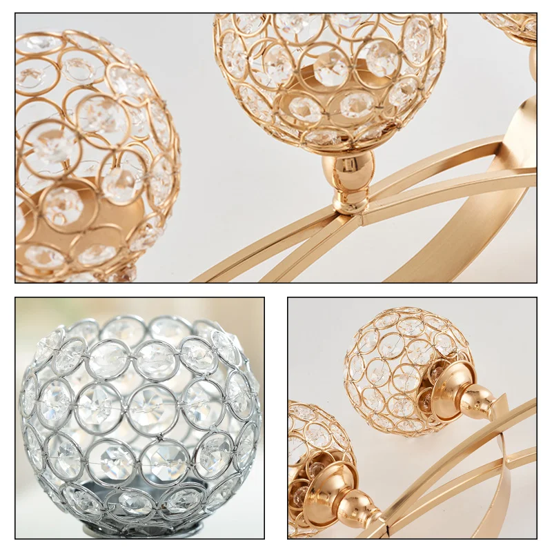 

3 Arms Candelabras Crystal Candle Holders Candlesticks Ornament Table Centerpieces for Wedding Dinning Room Dropshipping