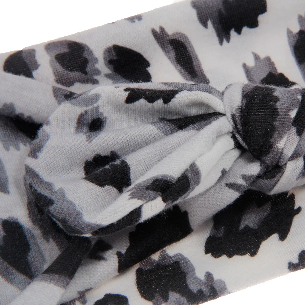 Linda 1 Uds manchas de leopardo arco nudo cinta de pelo de beb&eacute; el&aacute;stico ni&ntilde;o reci&eacute;n nacido imprimir, muestras de lazo de pelo accesorios apoyos de la foto, regalos de-5