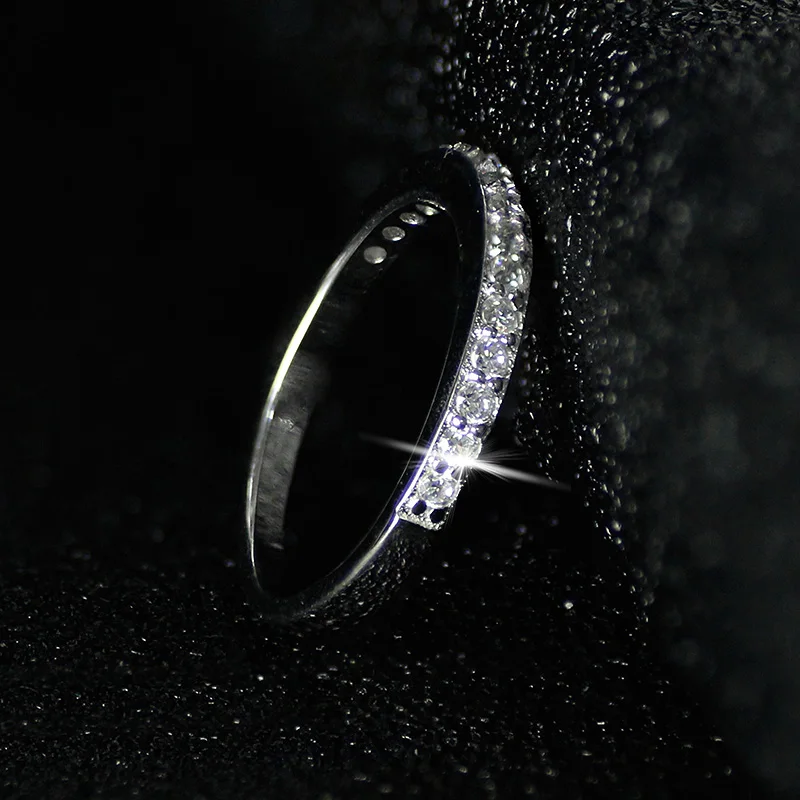 

Original real fashion Silver eternity Band Ring Wedding Engagement Finger finger for Women Ring Band wholesale LR4211AS