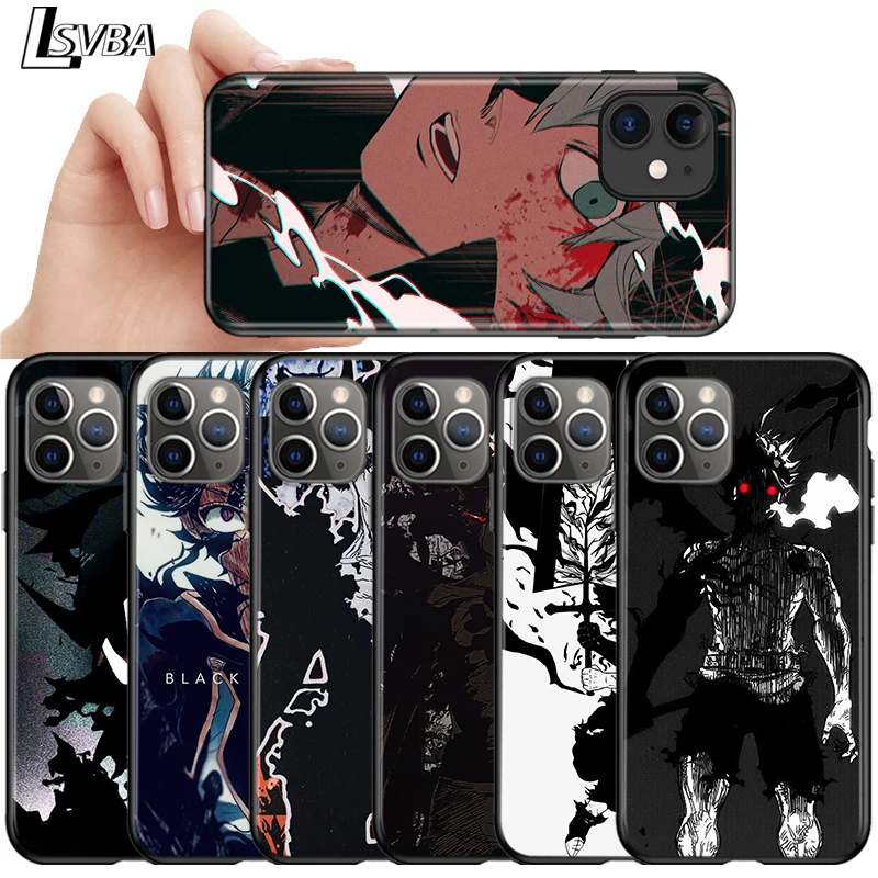 

Anime Black Clover For Apple iPhone 12 11 Pro Max mini XS Max XR X 8 7 6 6S Plus 5S SE 2020 Soft Black Phone Case