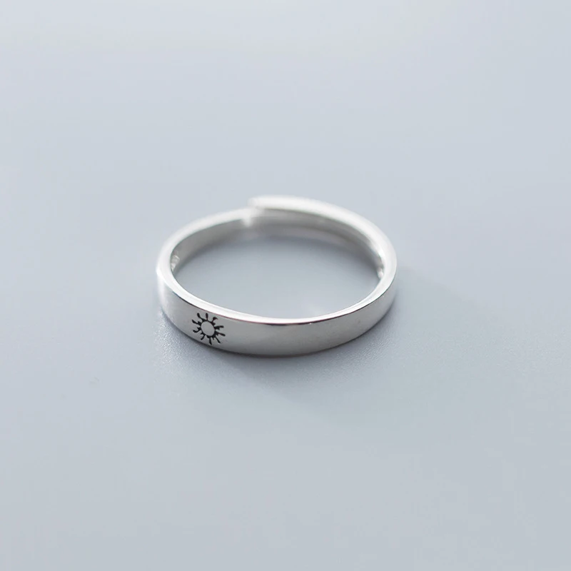 COLUSIWEI Аутентичные 925 стерлингового серебра солнце и луна Пара Кольца для женщин