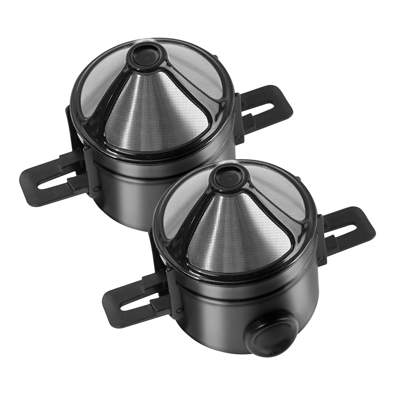 

2pcs Foldable Coffee Filter Stainless Steel Drip Coffee Tea Holder Easy Clean Paperless Pour Over Coffee Dripper Funnel Baskets