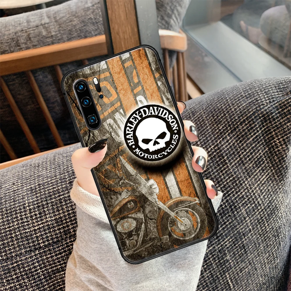 

Harley-Davidson Phone Case For Huawei P Mate 10 20 30 40 Lite Pro smart Z 2019 nova 5t black Cell Fashion Etui Silicone Bumper