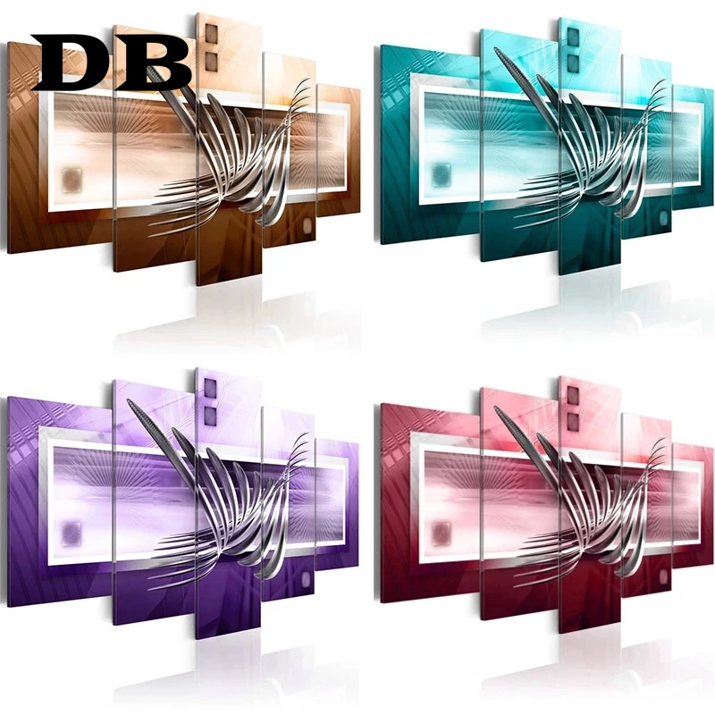 

5 Pieces Of Abstract Poster Bedroom Living Room Home Decoration Background Wall Frameless Printing Canvas Hanging Painting Core