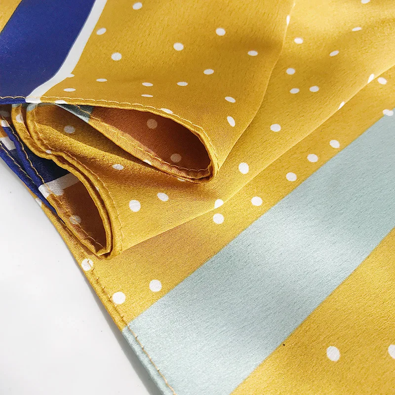 

2019 New Women Scarf Dot Silk Stripe Print Bandana Small Handle Bag Ribbons Female Neckerchief Head Scarves & Wraps