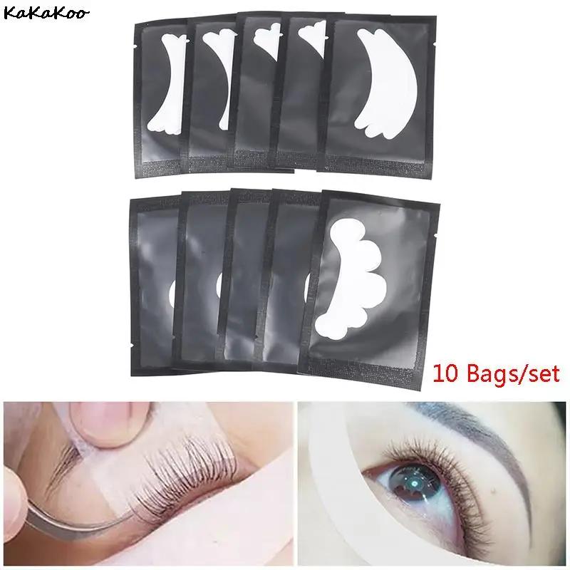 

Патчи под глаза для наращивания ресниц, бумажные гелевые наклейки для макияжа, 10 пар