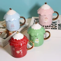 creativity cups hot christmas ceramic mug creative cute girl cartoon coffee tea cup drinkware gift for friend
