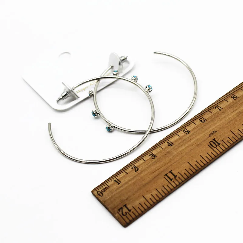 Простой и стильный большой ушной ободок военный синий кристаллический |