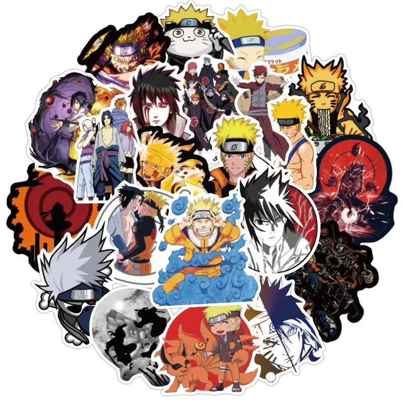 

50/63/100Pcs Naruto Stickers Classic Japan Anime Sticker Cartoon for Snowboard Laptop Luggage Fridge Styling Vinyl Pvc Decals