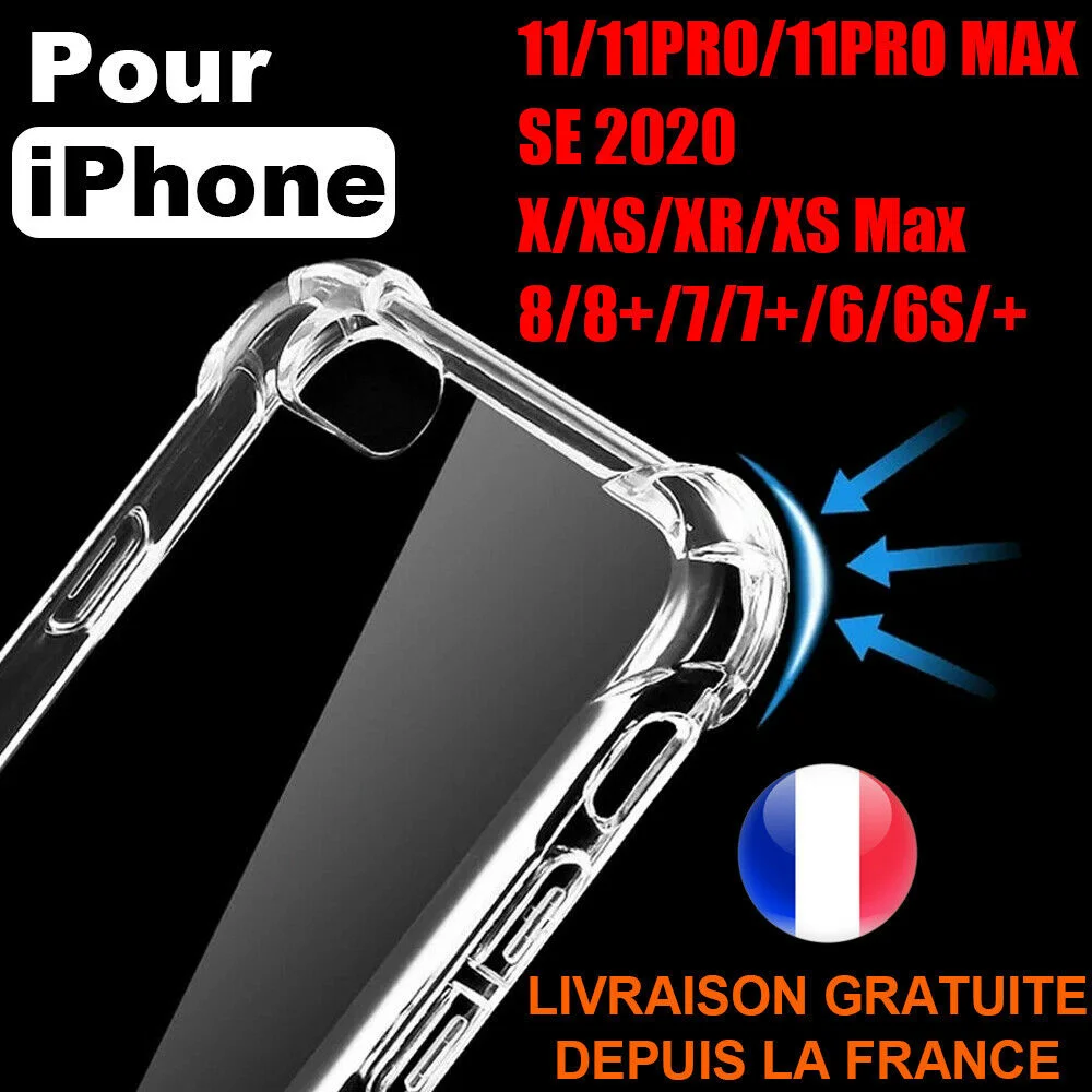 

Case protection for iPhone se 2020 12 11 Pro Max XR x 7 8 6 transparent