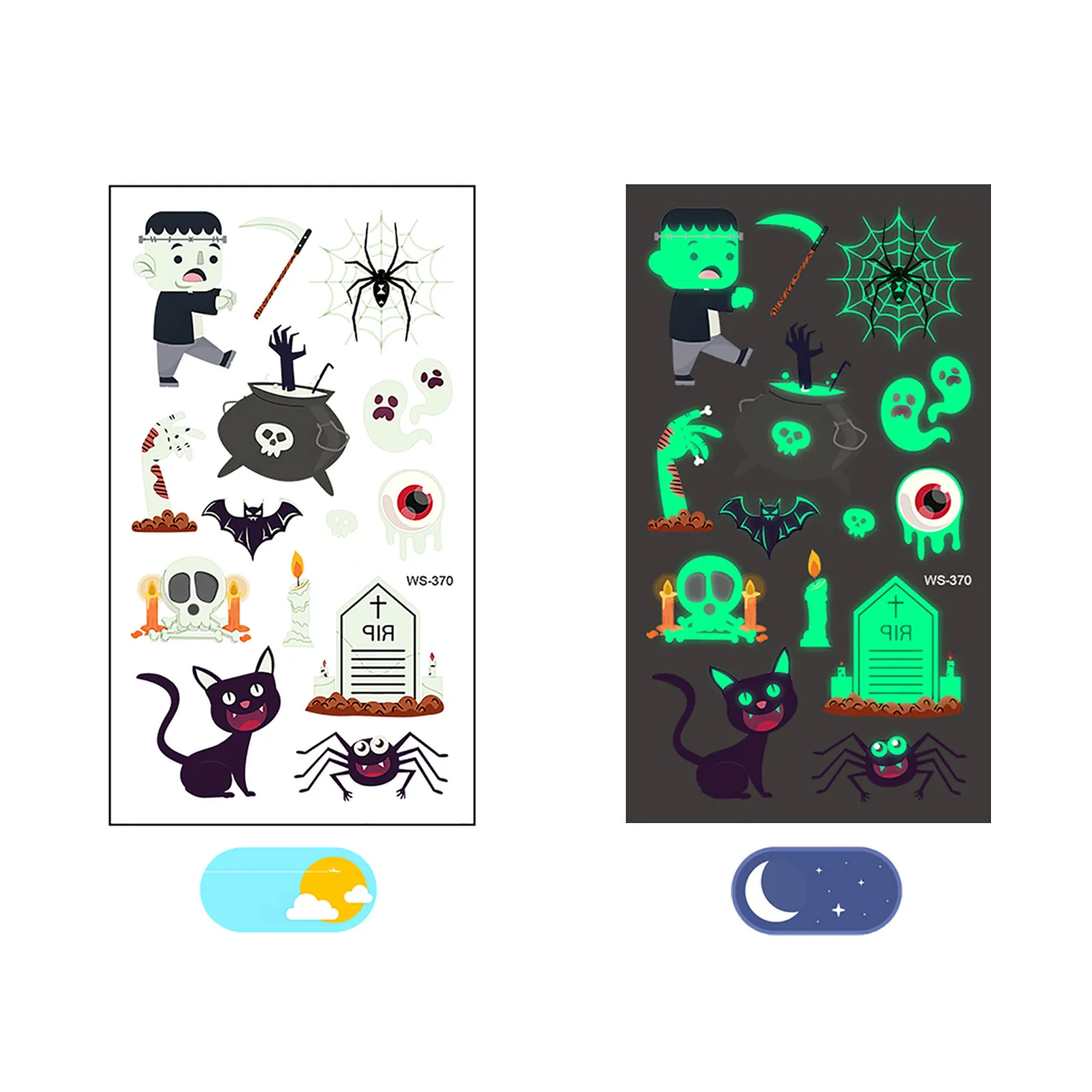 Светящаяся татуировка на Хэллоуин тату призрака для детей искусственная ведьма